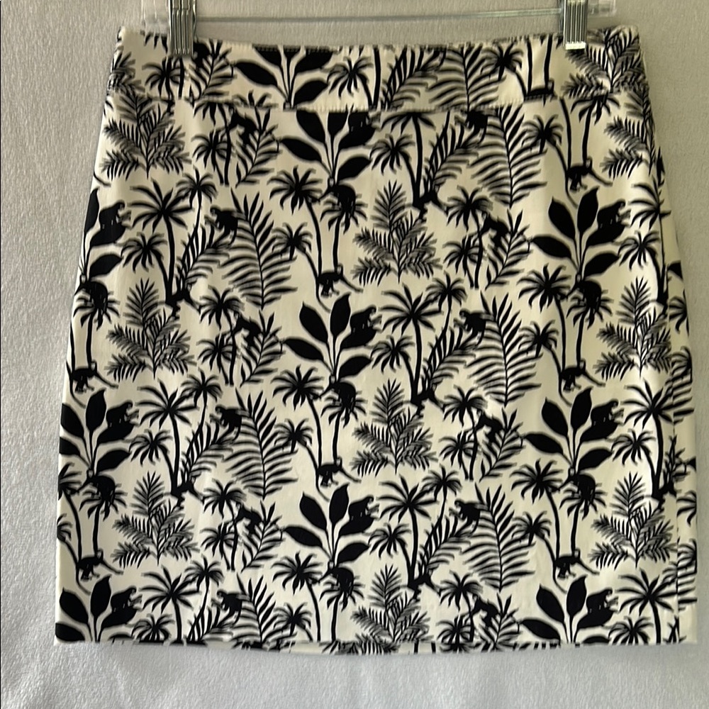 Talbots Canvas A-Line Tropical Print Skirt